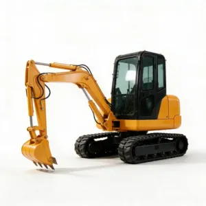 Mini excavator used on a construction site